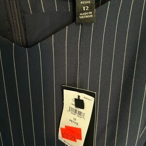 Banana Republic New Navy Pinstripe Midi Sheath Dress